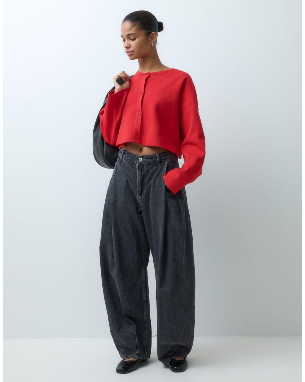 ASOS Red Knitted Batwing Cardigan