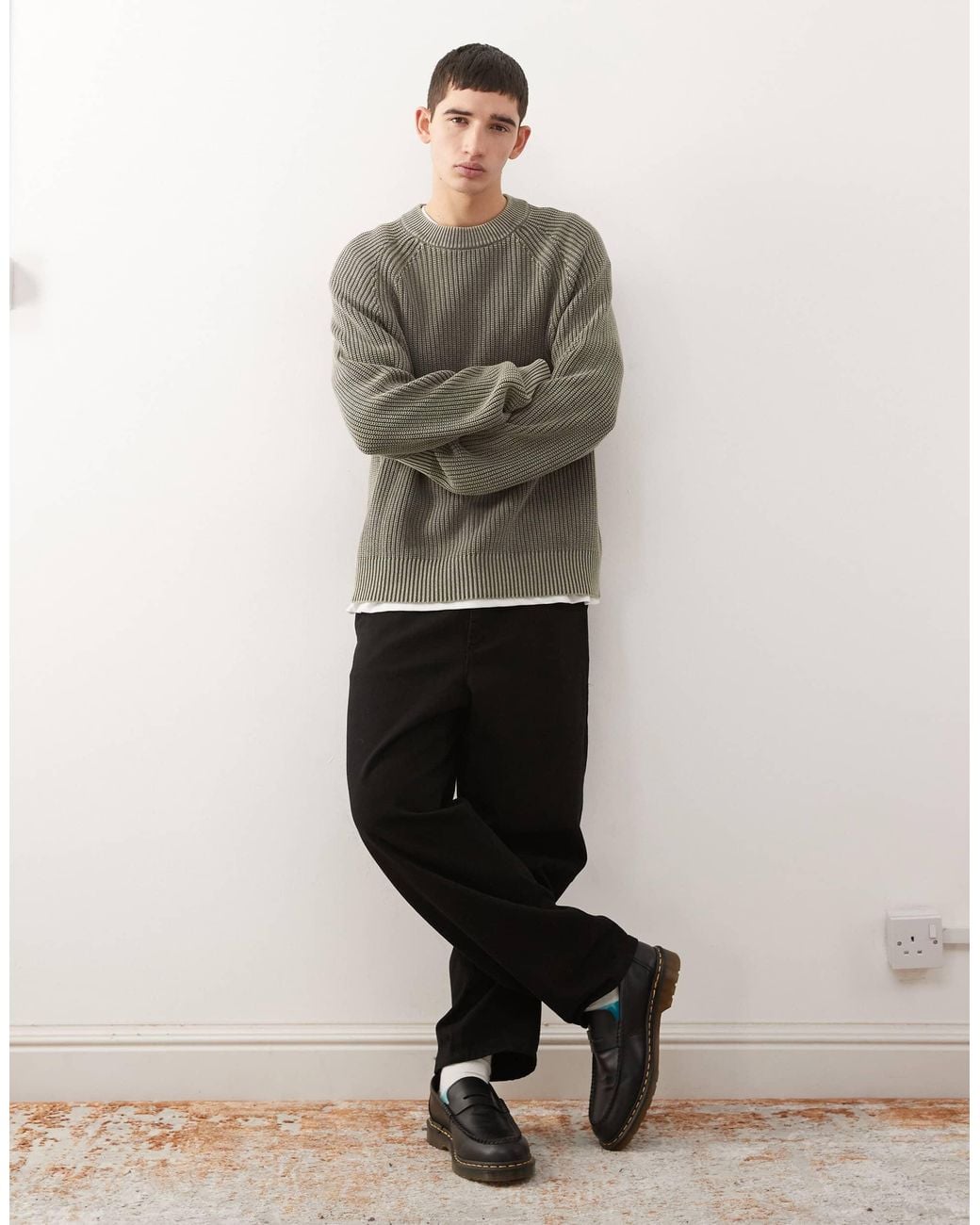 Weekday Gray Relaxed Knit Sweater for men