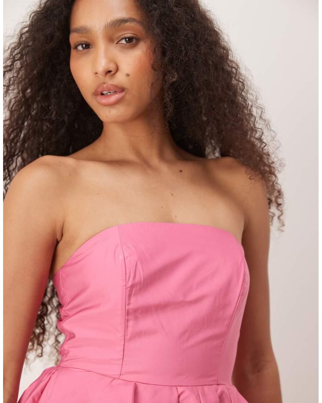 True Decadence Pink Strapless Midi Dress