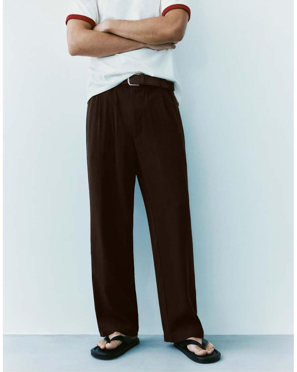 Pull&Bear White Tailored jogging Trousers for men