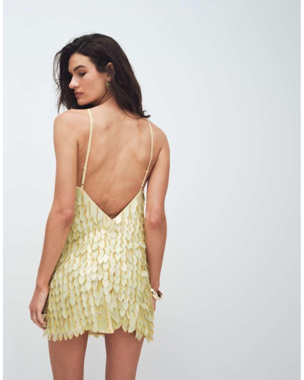 ASOS Yellow Embellished Mini Dress