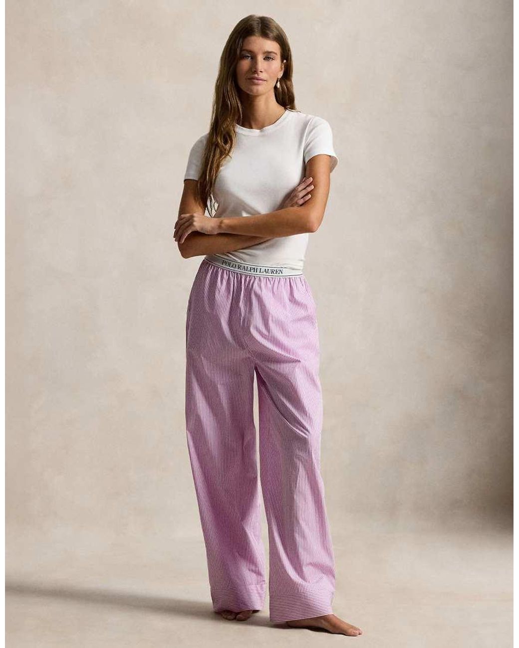 Polo Ralph Lauren Purple Separate Sleep Pant With Elastic Logo
