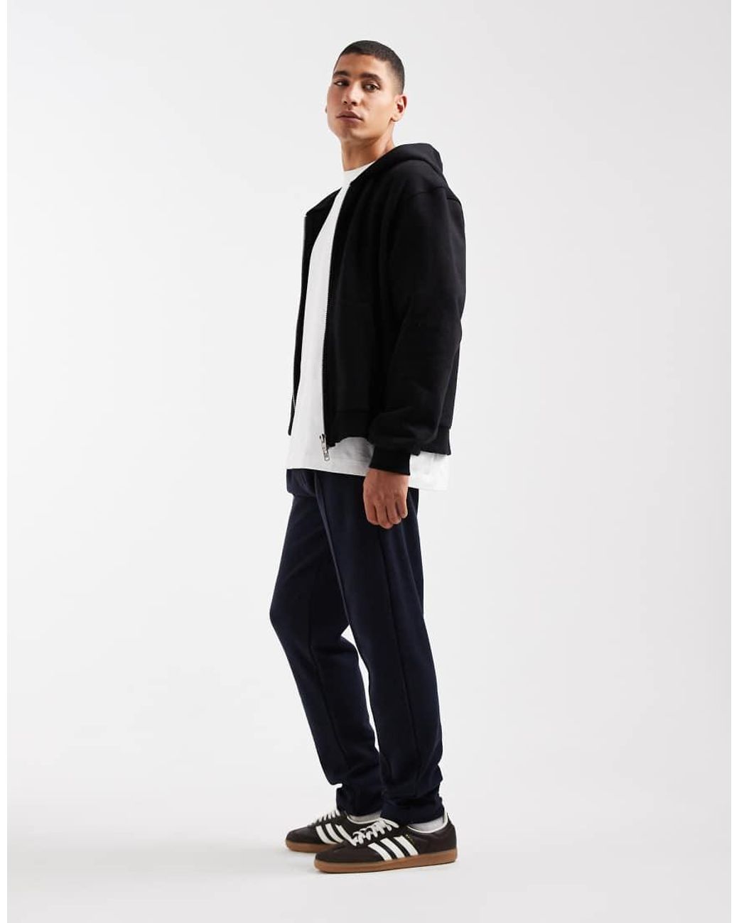 New Look Black Pique Pintuck joggers Co-ord for men