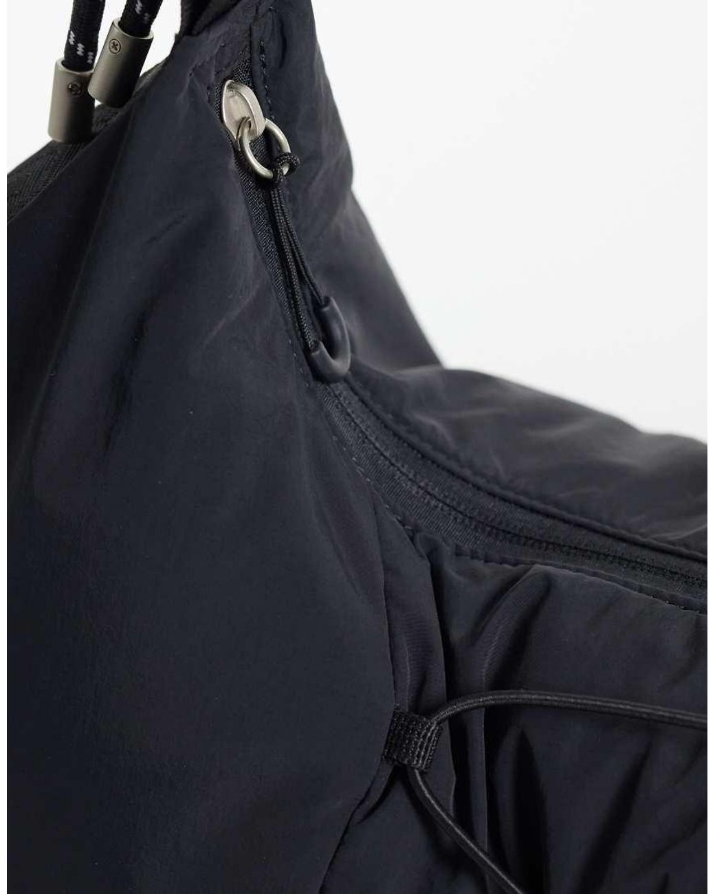 4505 Black Studio Woven Cross Body Bag With Rope Detail