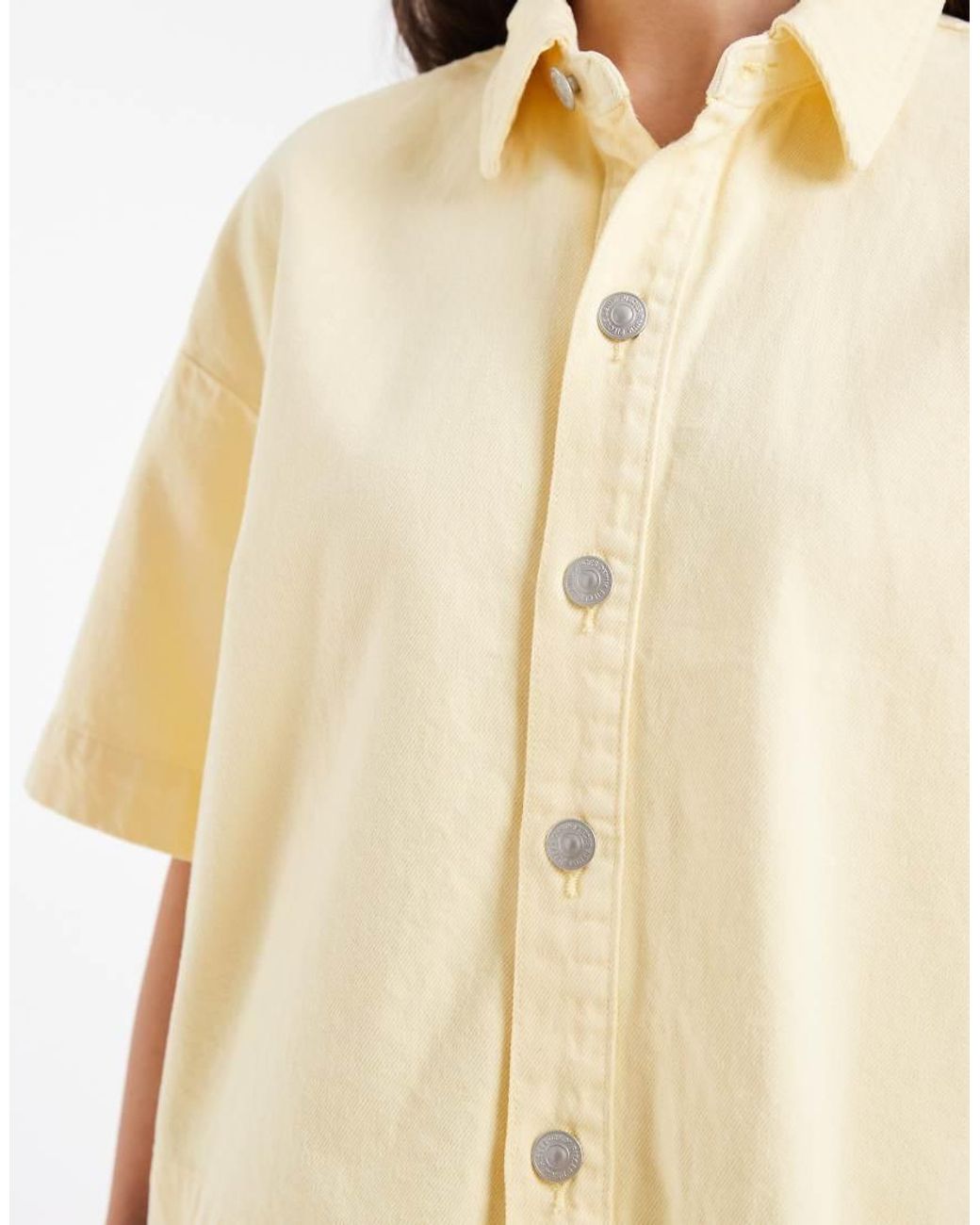Pieces Natural Boxy Denim Shirt