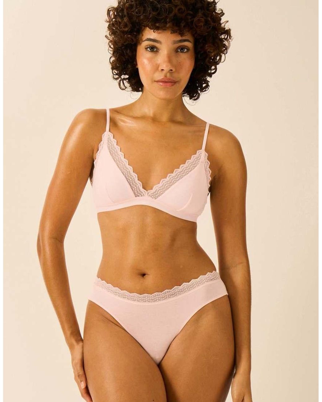 Stripe & Stare Brown Zigzag Lace Triangle Bra