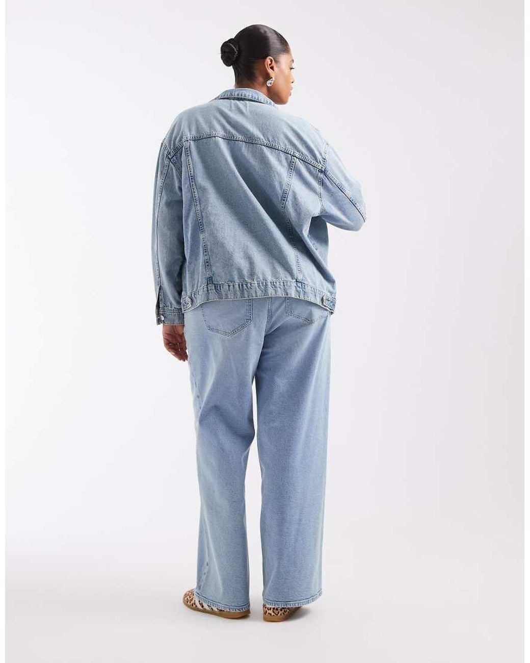 Vero Moda Blue Sandie Mid Rise Wide Leg Stretch Jeans