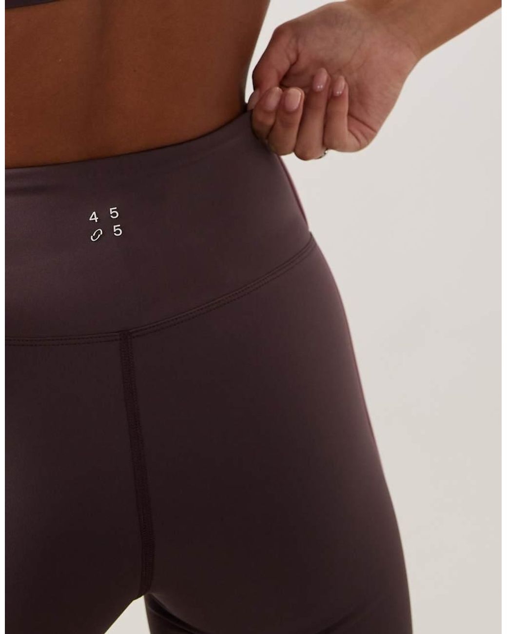 4505 Brown Active Side Stripe High Waist 5" legging Short