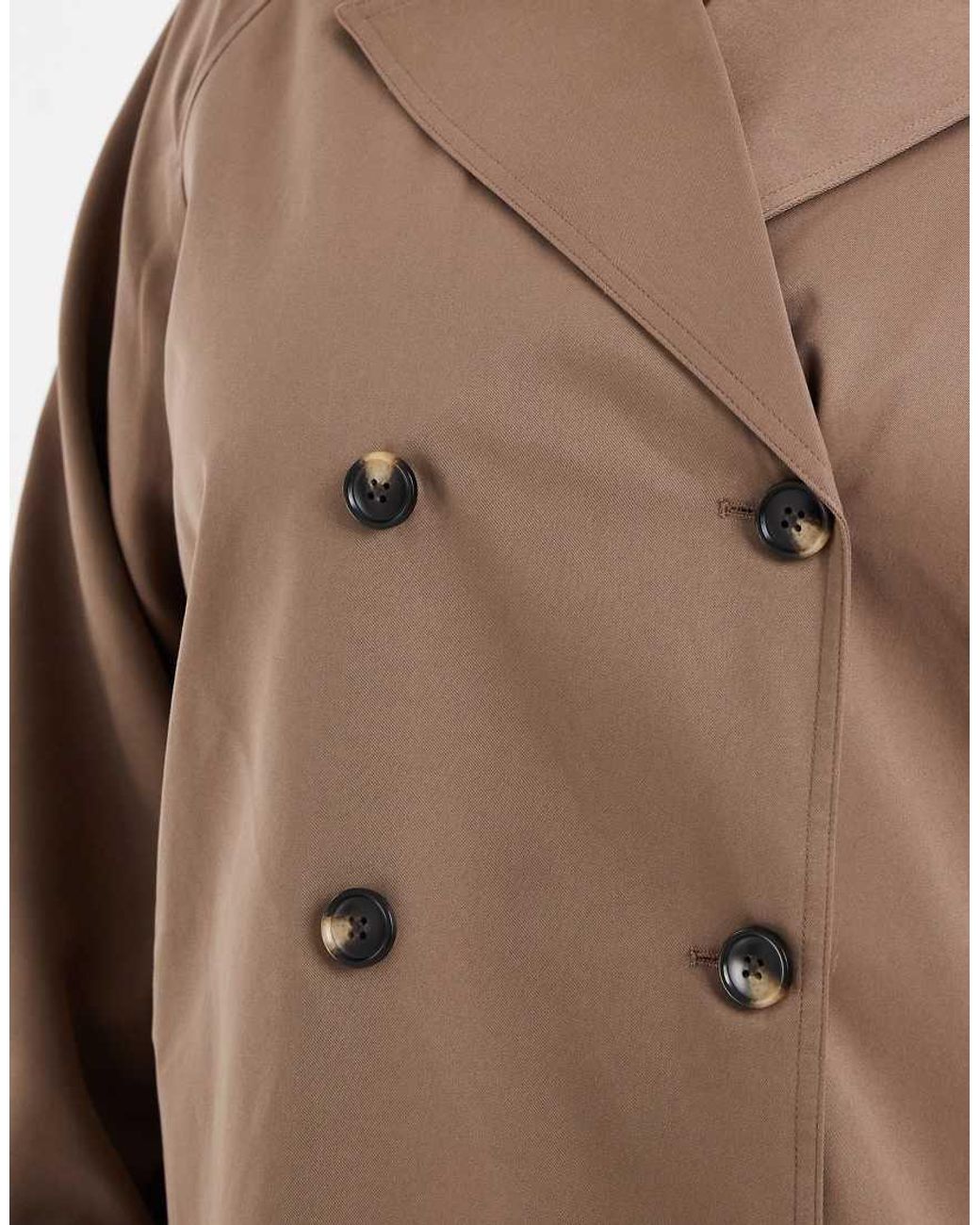 Pieces Plus Brown Pieces Curve Short Trench Coat