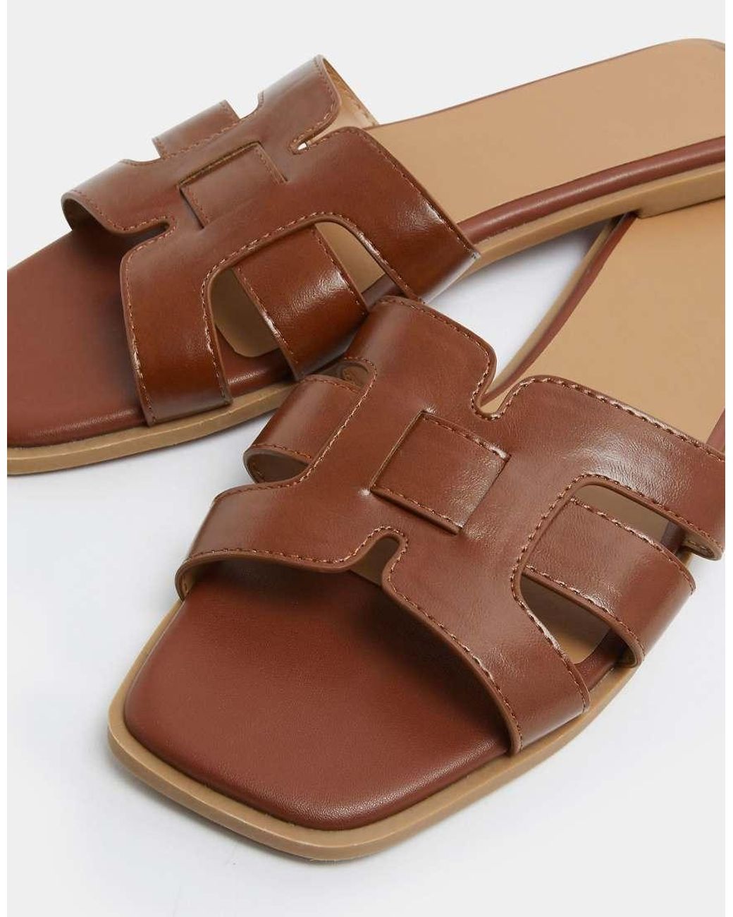 Yours Clothing Brown Mule Sandals