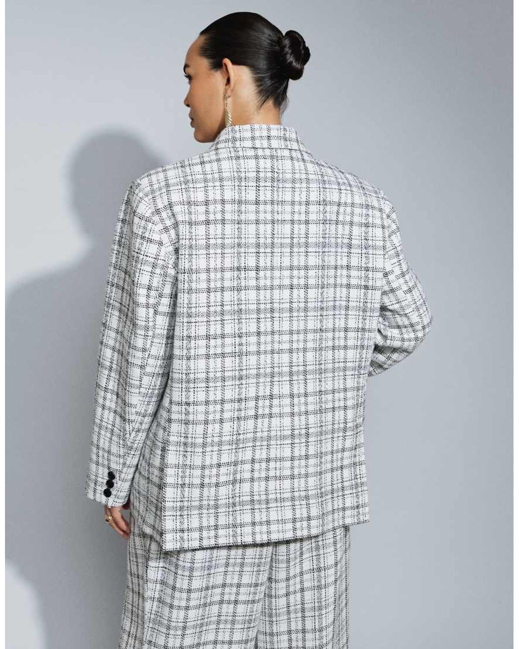 ASOS Gray Curve Tailored Oversized Blazer