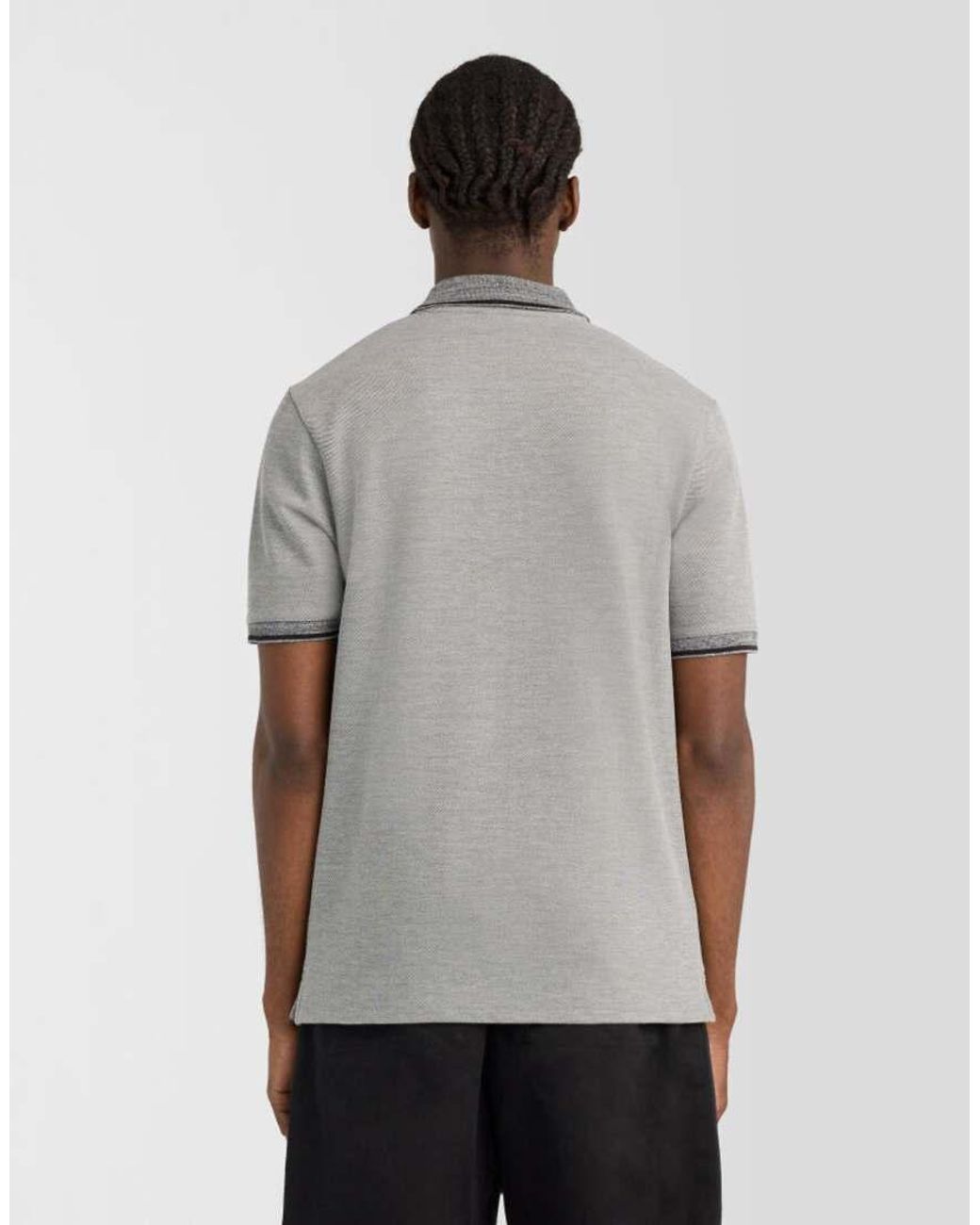 Lyle & Scott Gray Ss Polo Shirts Static Marl Interlock Polo Shirt for men