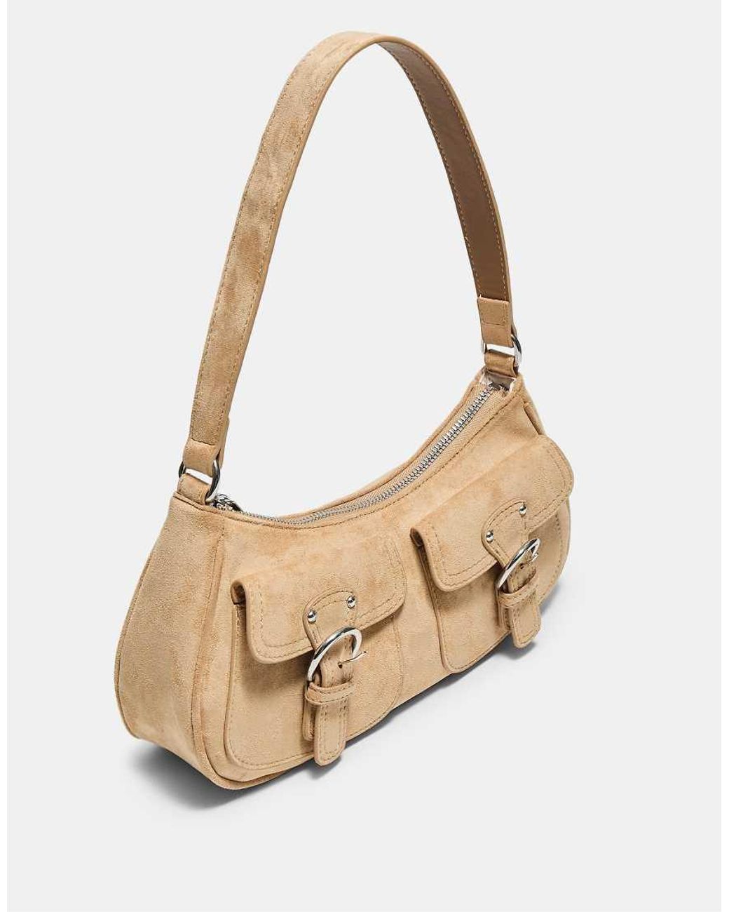 Stradivarius White Shoulder Bag With Pockets