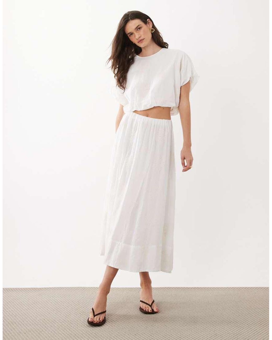 Top Corto di Mango in White