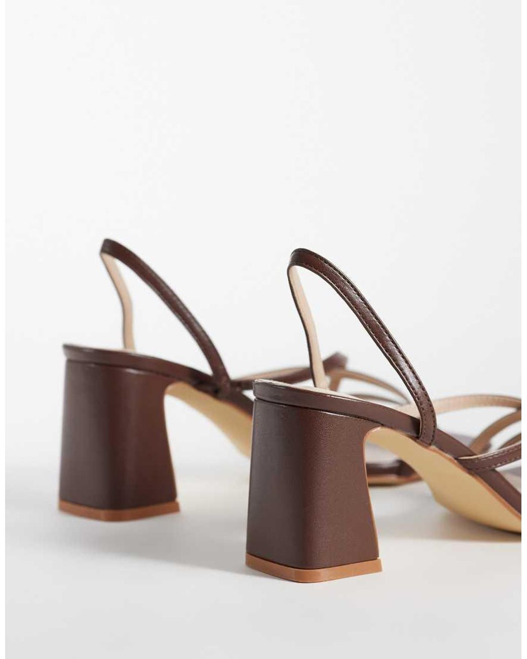 Raid Wide Fit Metallic Aspyn Strappy Heeled Block Sandals