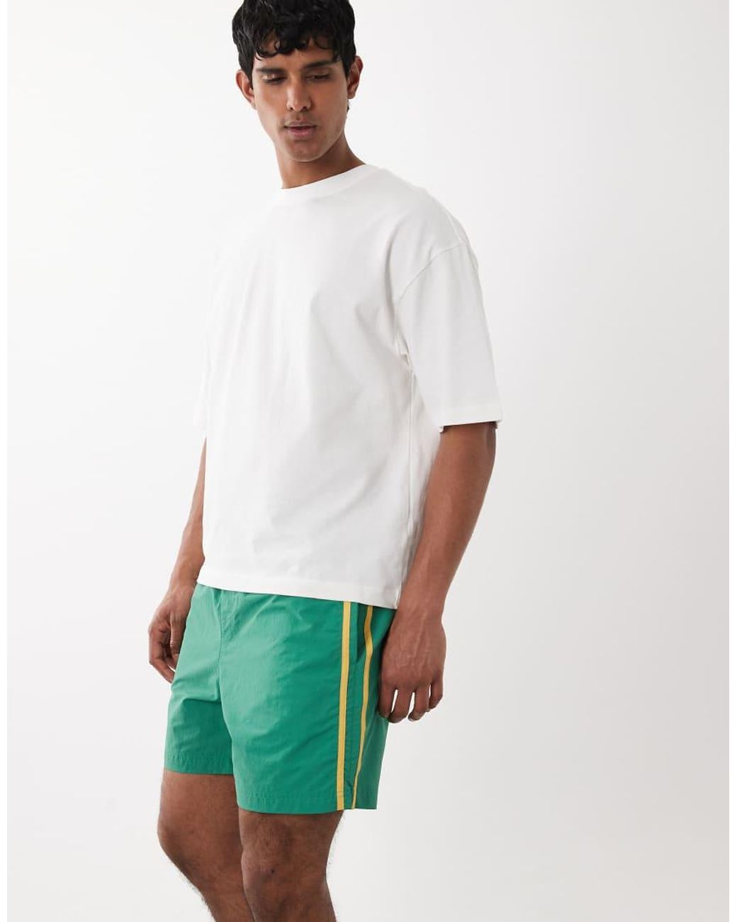 Jack & Jones Green Nylon Sport Shorts for men