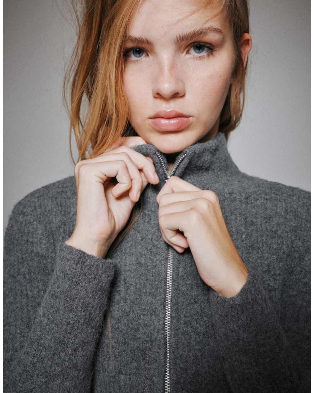 Pull&Bear Geribbelde Ritsvest in het Blue