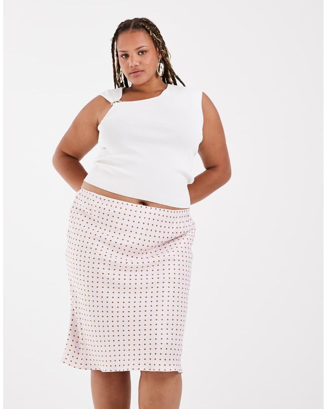ASOS Pink Asos Design Curve Satin 90's Bias Cut Skirt