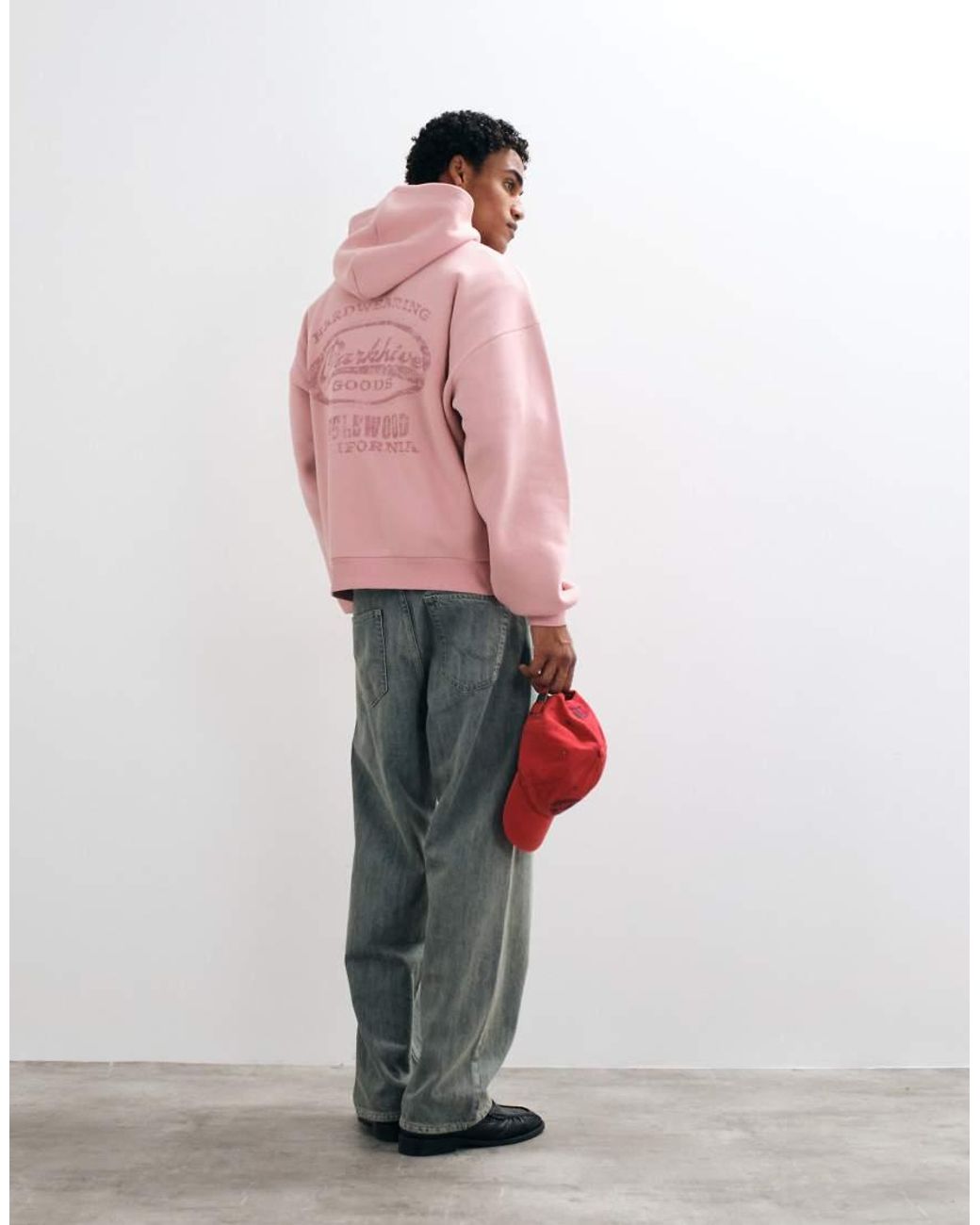 ASOS Pink Extreme Oversized Hoodie With Print for men