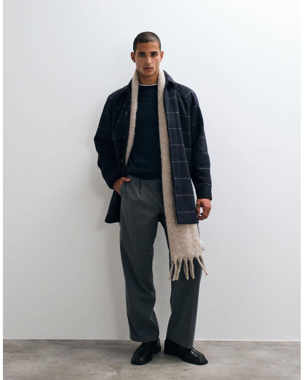 ASOS Blue Wool Look Coat for men