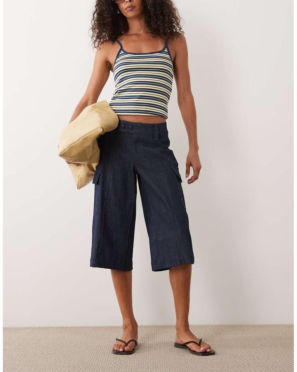 Motel Blue Bensen Cargo Capri Trousers