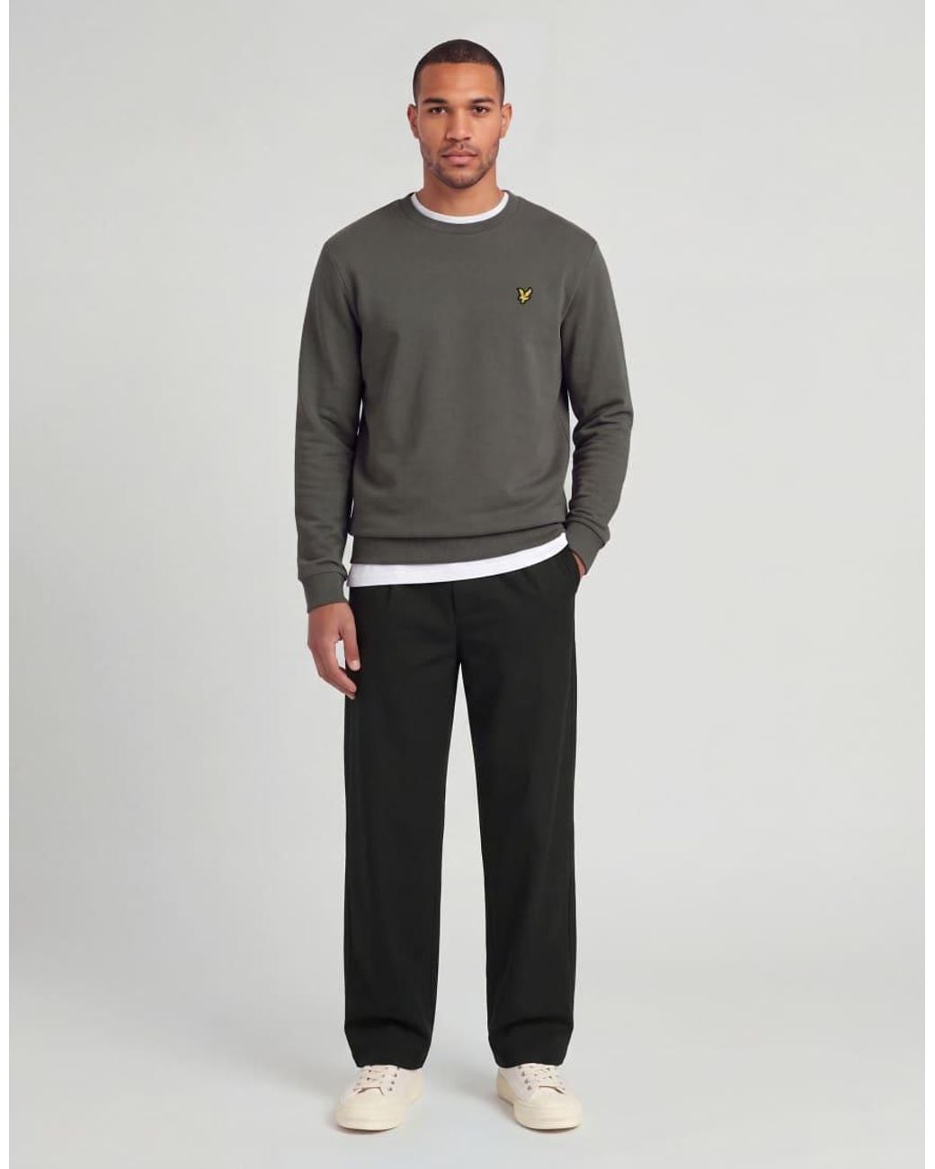 Lyle & Scott Gray Mid Layers Sports Loopback Crew Neck for men