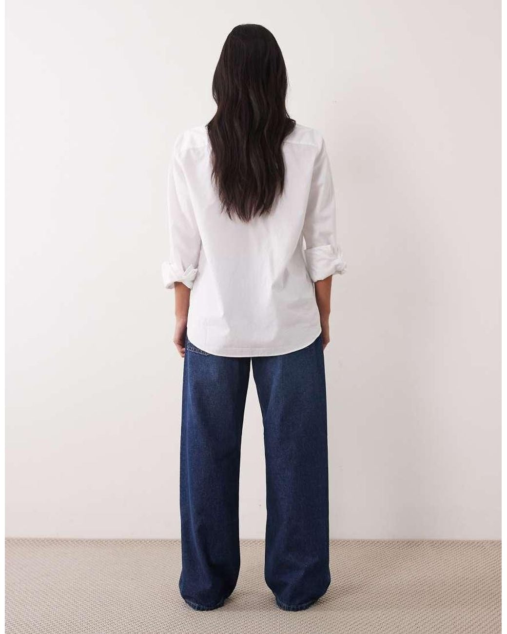 ASOS Blue Asos Design Petite Oversized Baggy Boyfriend Jeans