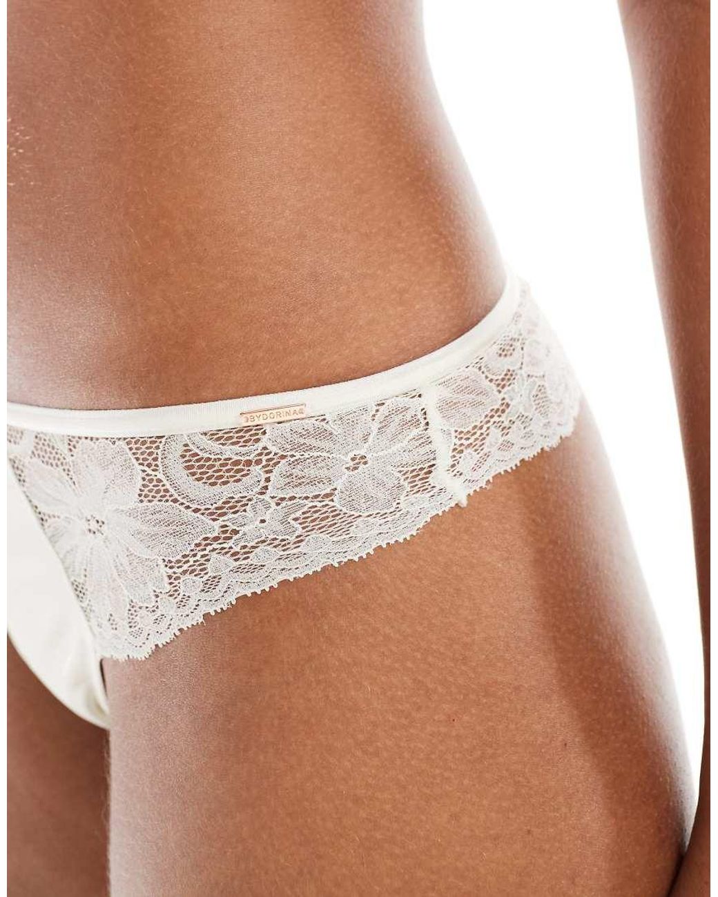 DORINA White Kikky Lace Thong