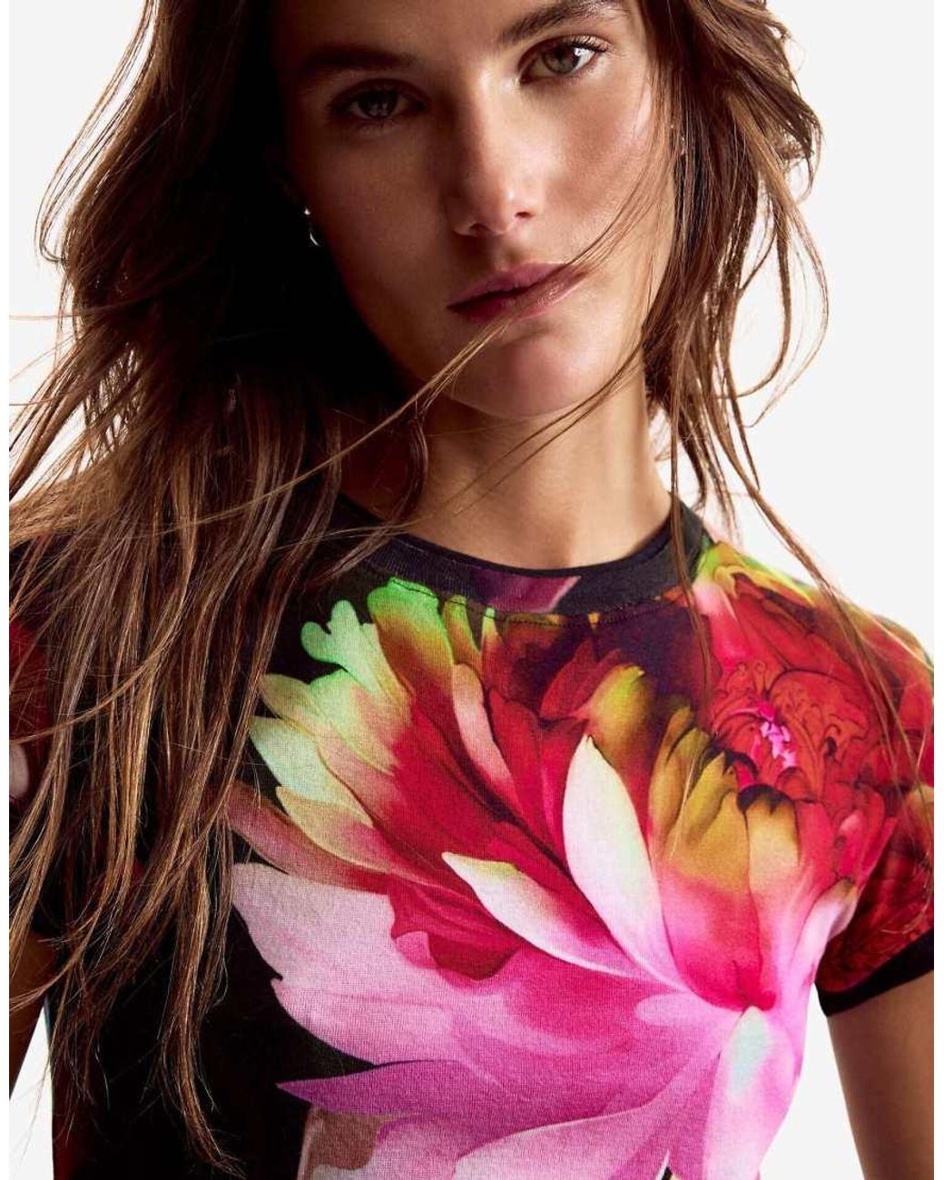 Desigual Red Designed T-shirt