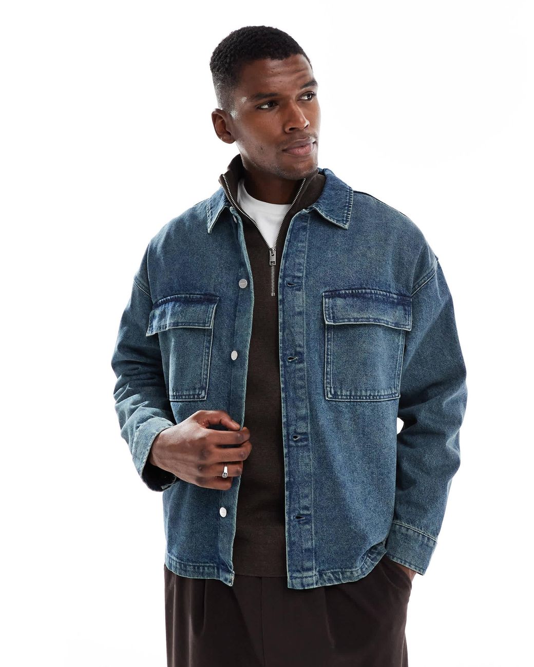 Jack & Jones Blue Boxy Denim Jacket for men