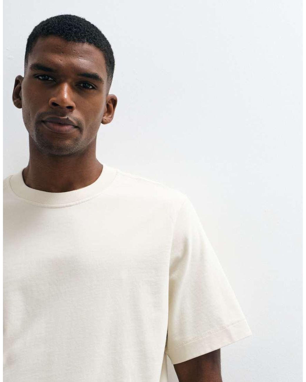 Abercrombie & Fitch White Short Sleeve Premium Heavyweight T-shirt for men