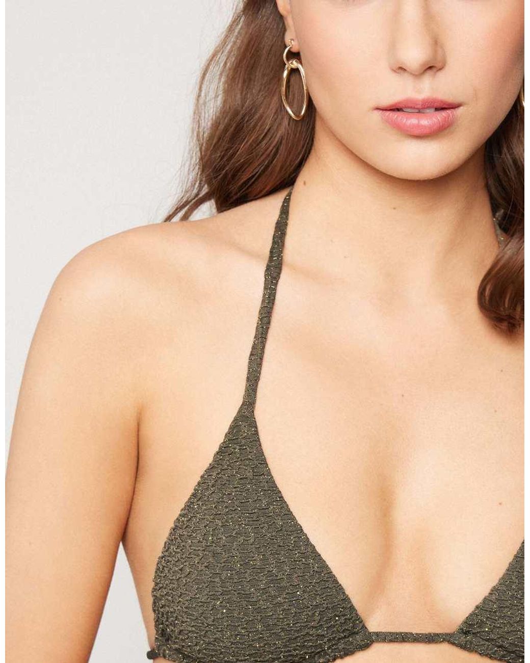 Tezenis Natural Crinkle Dune Triangle Bikini Top