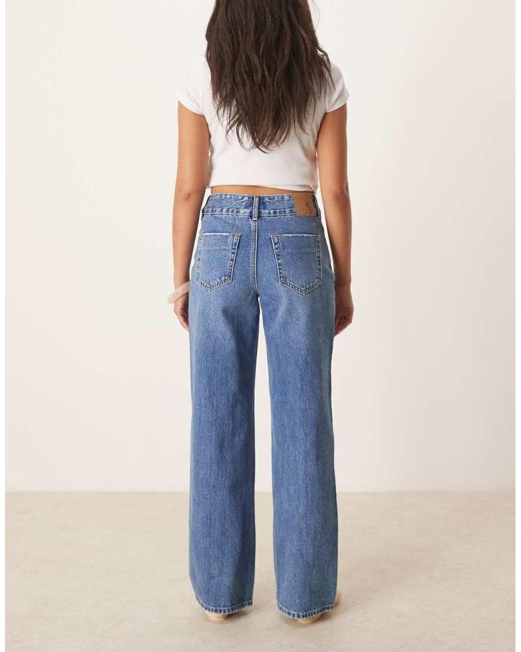 Aware Blue Rena Mid Rise Wide Leg Jeans
