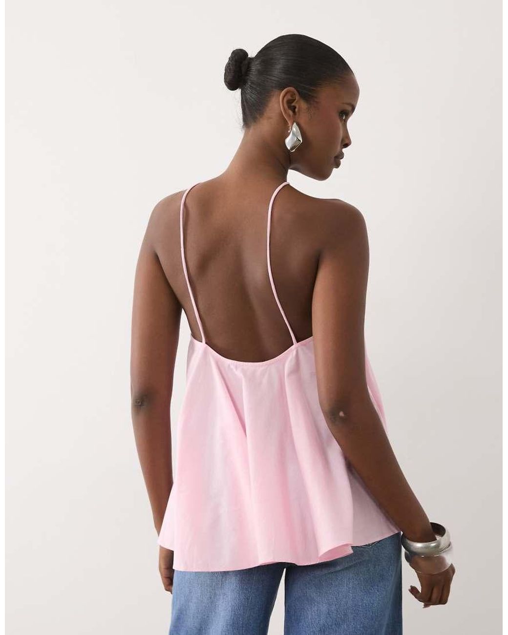 ASOS Pink Volume Halterneck Cami