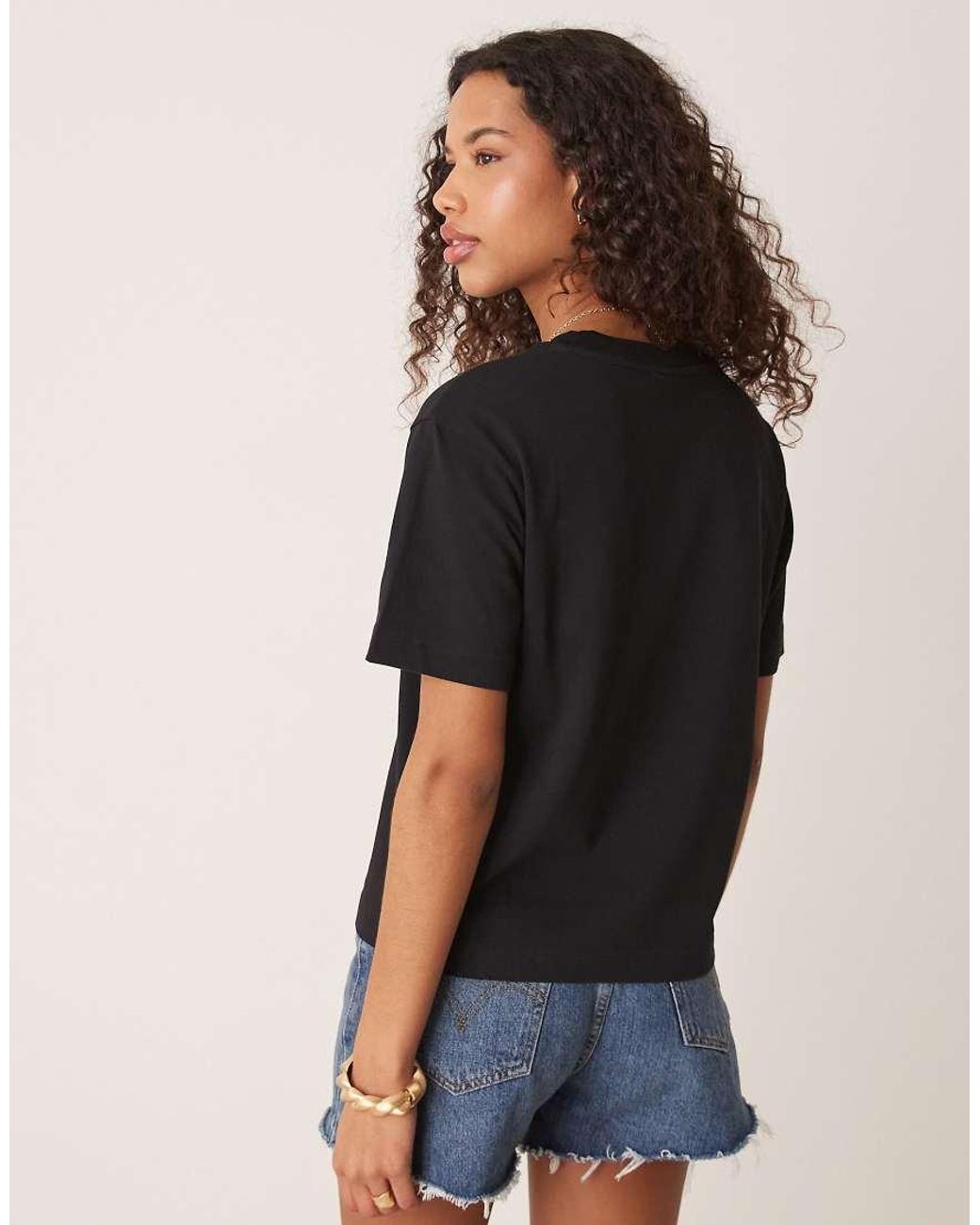 Gina Tricot Black Short Sleeve Boxy T-shirt