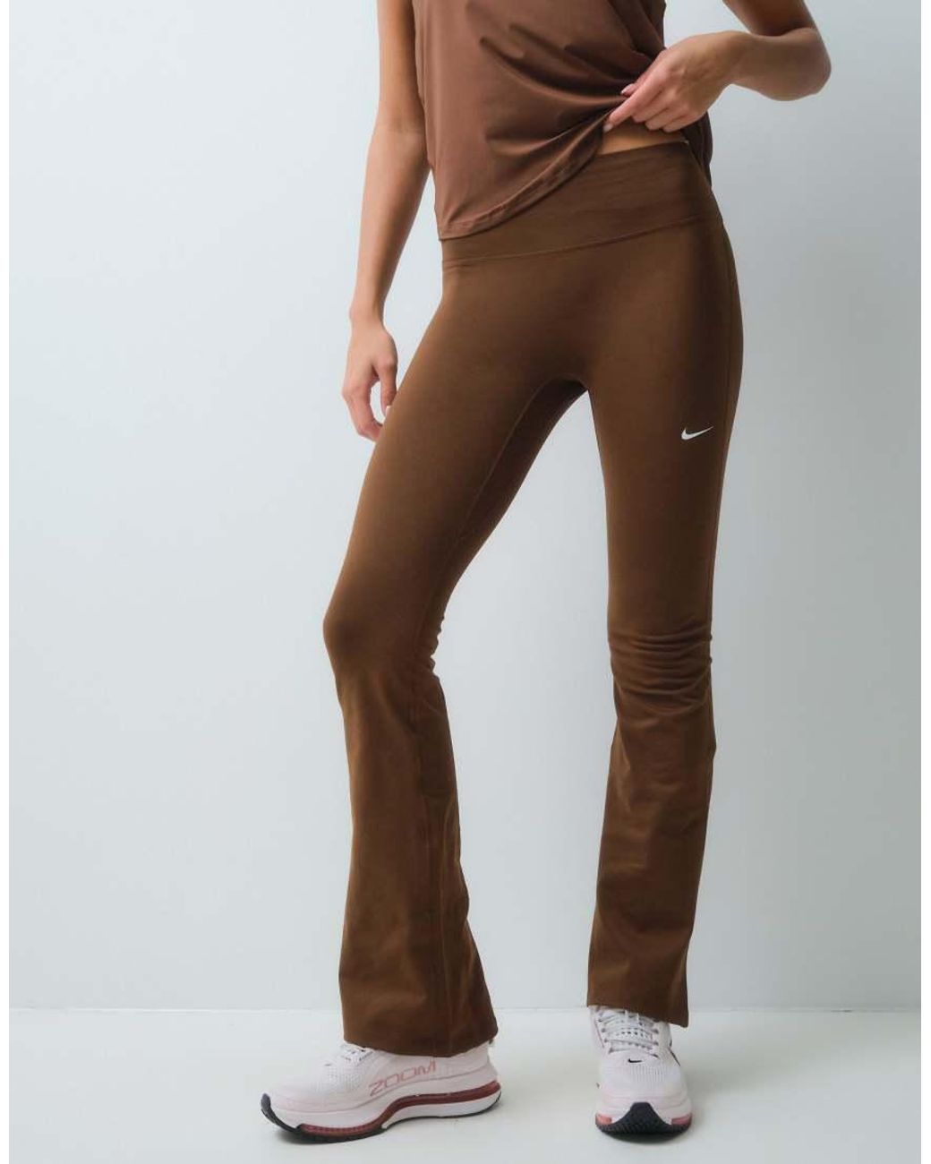 Nike Brown One Dri-Fit High-Rise Seamless Flared Leggings