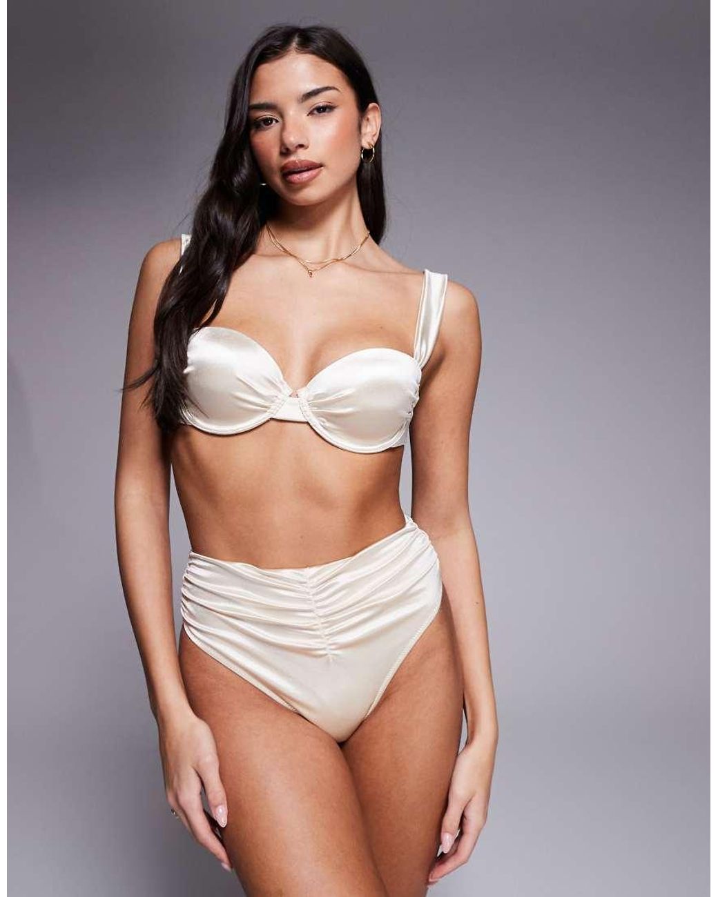 ASOS White Bridie Underwire Padded Bikini Top