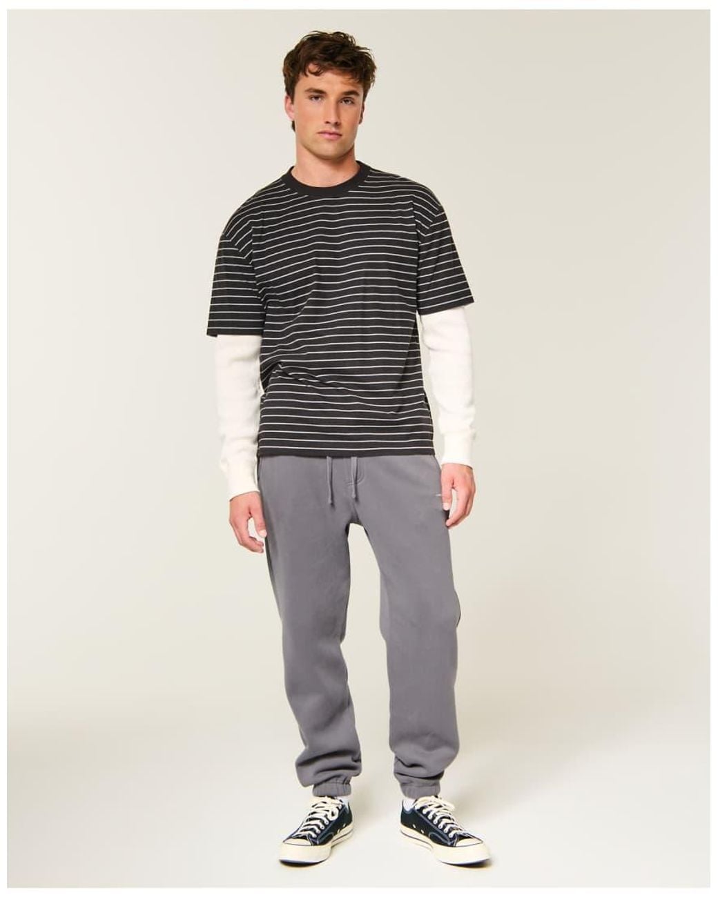 Hollister White Relaxed Cinch Sweatpants for men