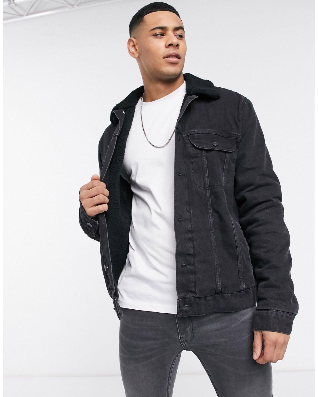 teddy lined denim jacket