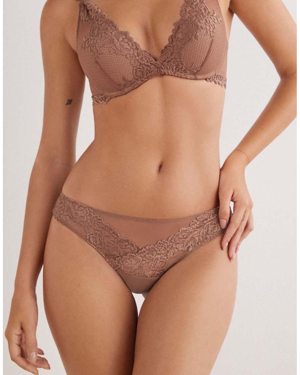 Intimissimi Brown Pretty Flowers Brazilian Briefs
