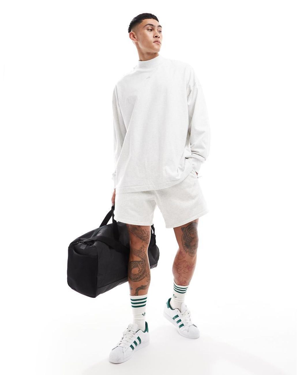 Adidas Originals White Adidas Basketball Long Sleeve Tee for men