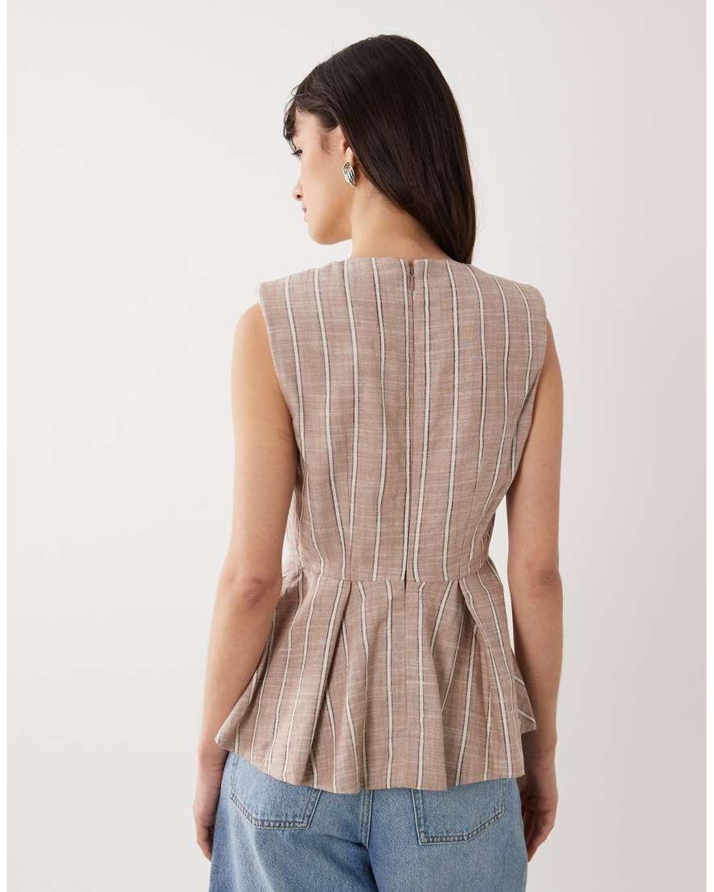ASOS Blue Tailored Peplum Shell Top