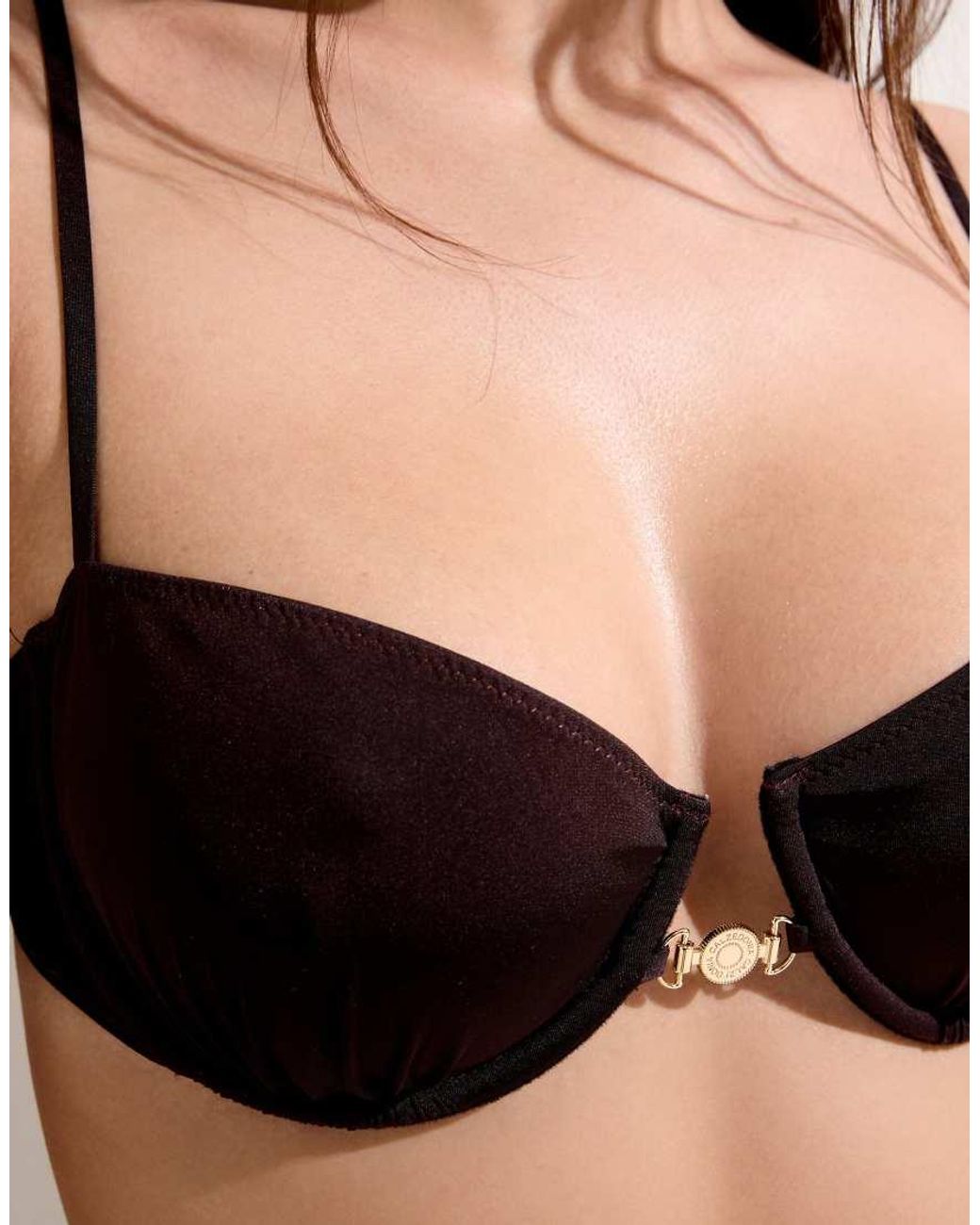 Calzedonia Black Balconette Bikini Top Minimal Fit