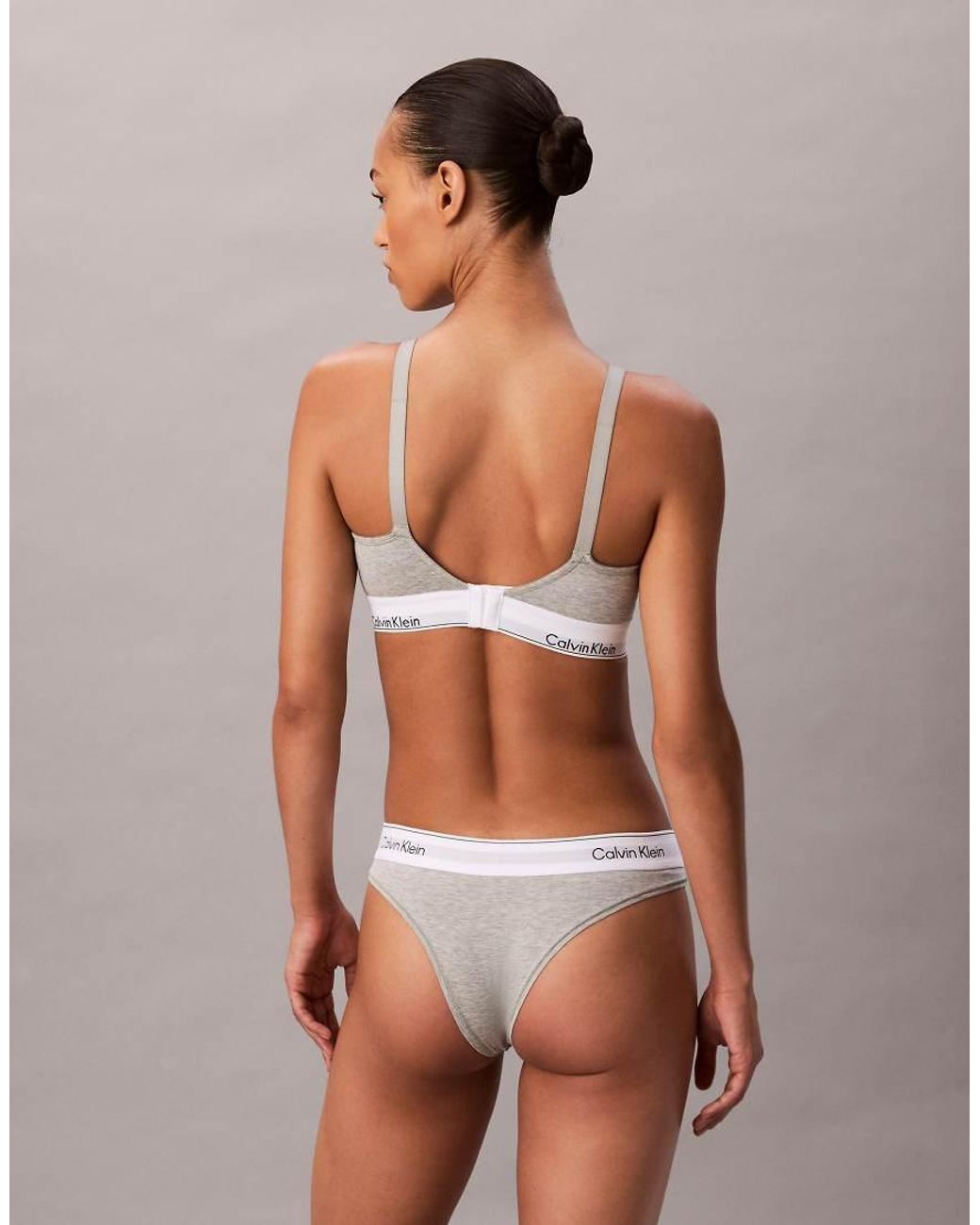 Calvin Klein Gray Maternity Lightly Lined Icon Cotton Modal Triangle Bralette