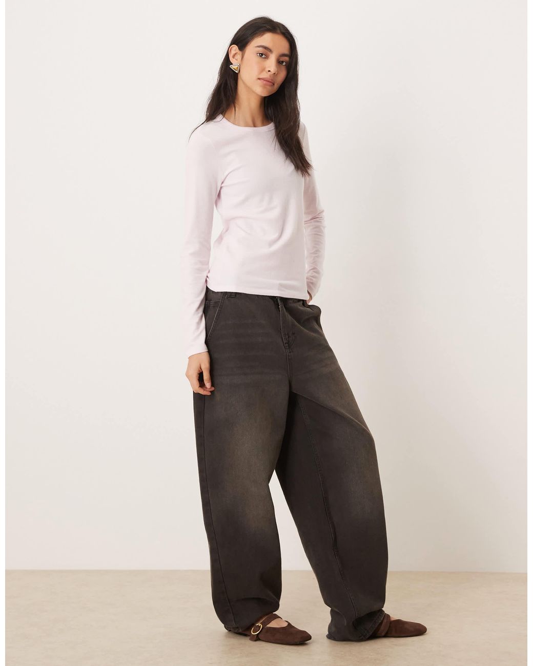 Abercrombie & Fitch White – langärmliges oberteil