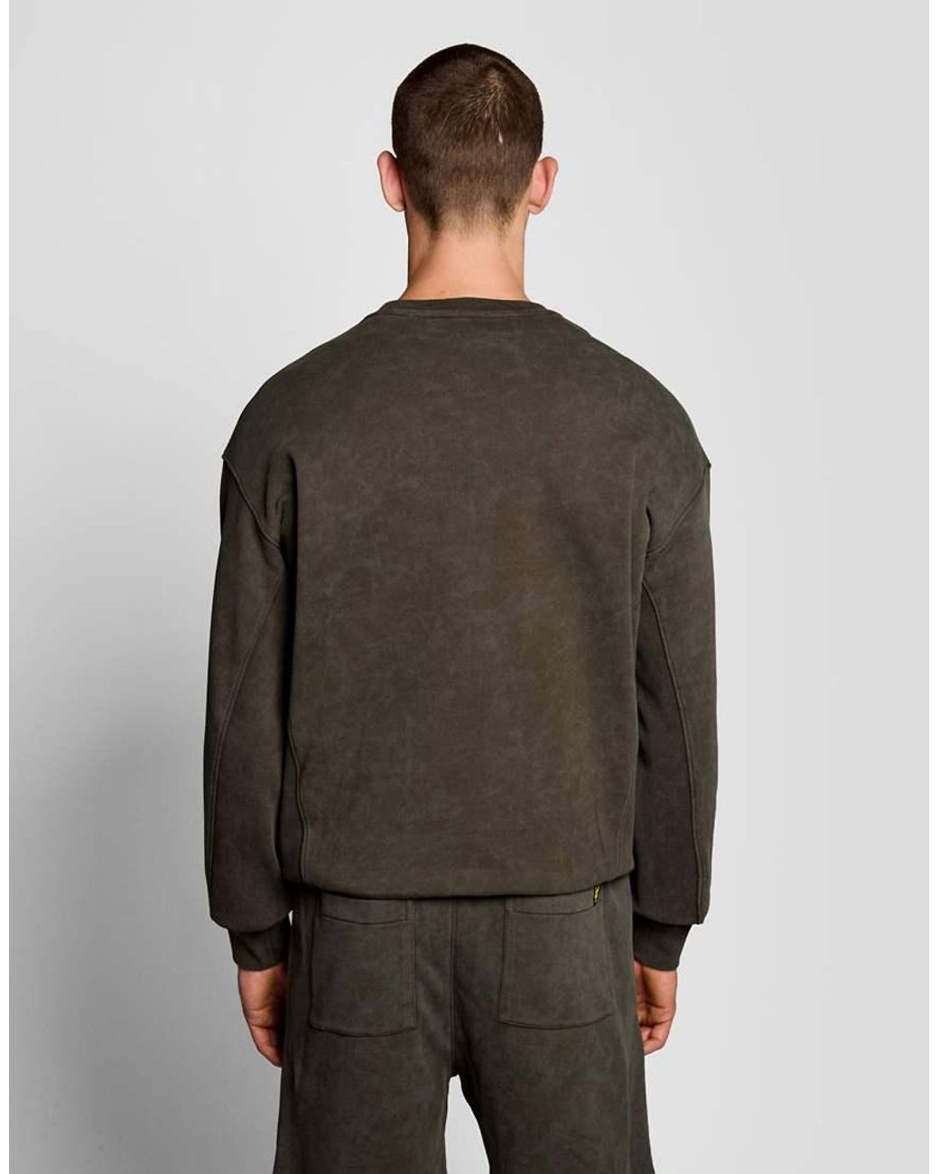 Lyle & Scott Gray Mid Layers Heavy Laundered Crew Neck Sweatshirt for men