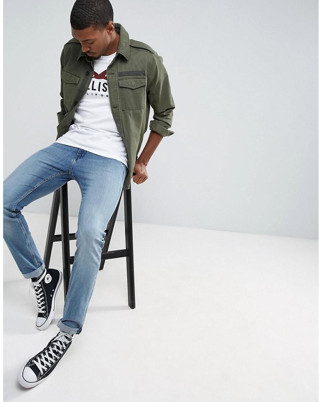 Hollister twill store shirt jacket