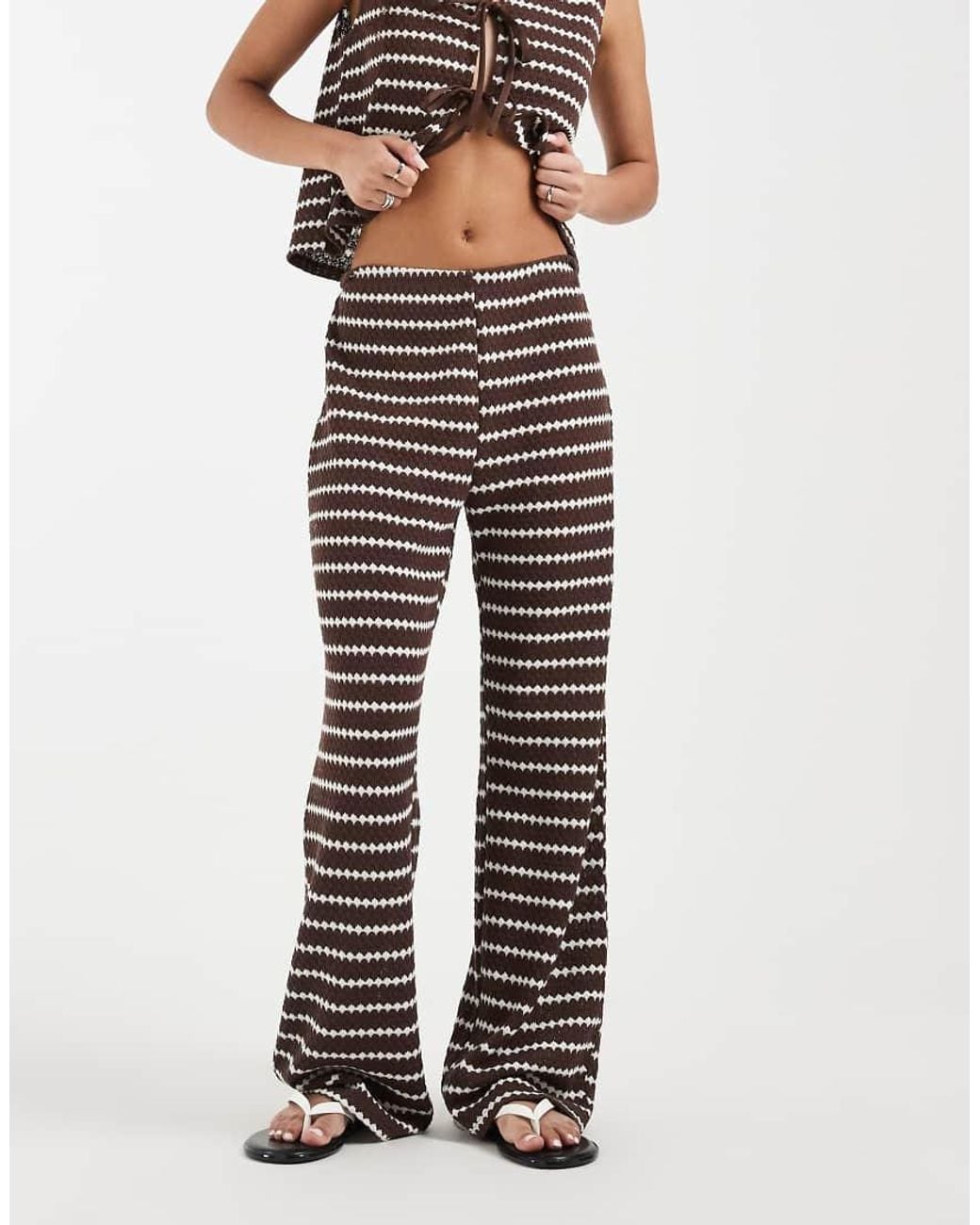 ONLY White Knit Wide Leg Trouser Co-ord