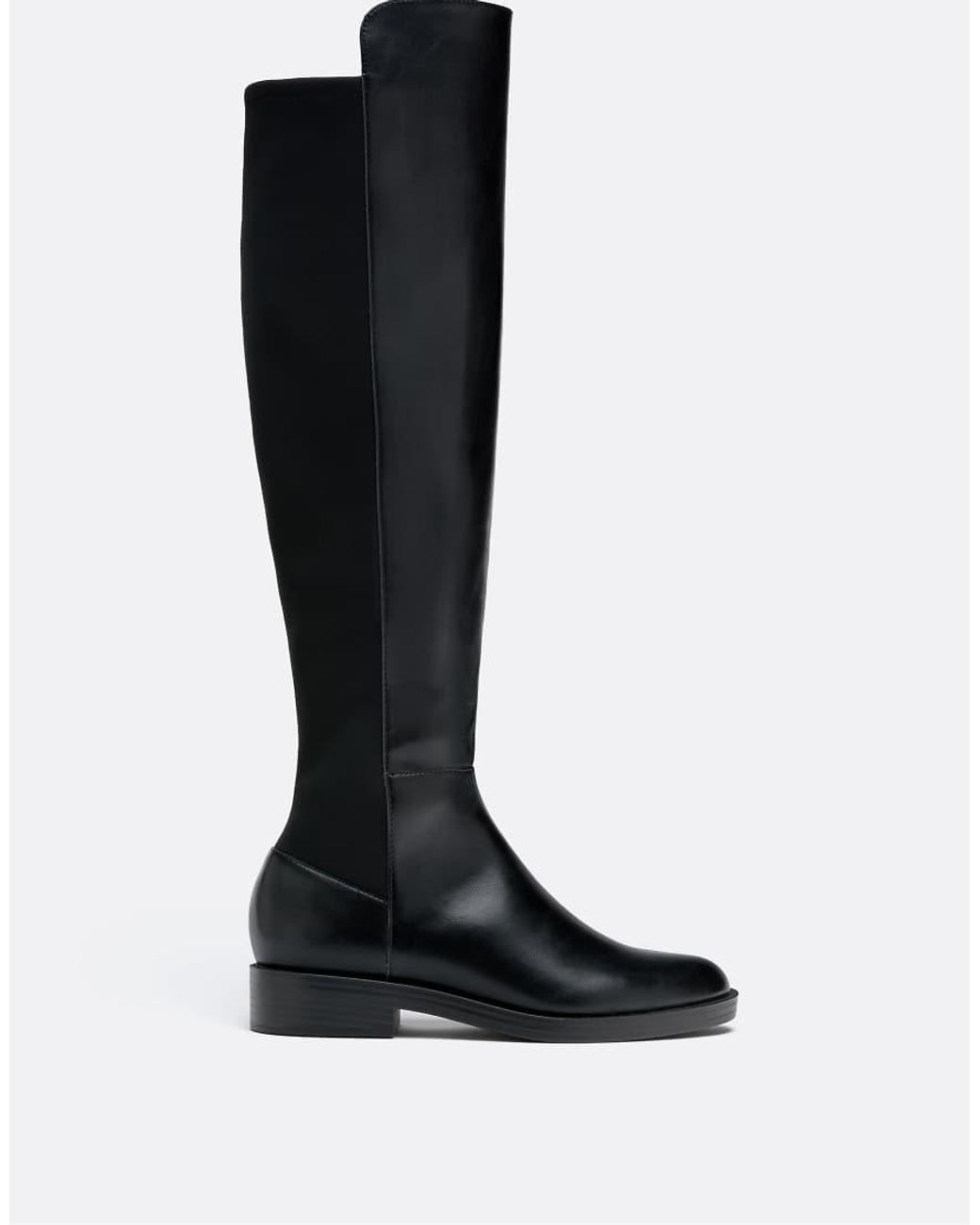 Stradivarius Black Riding Over The Knee Boots