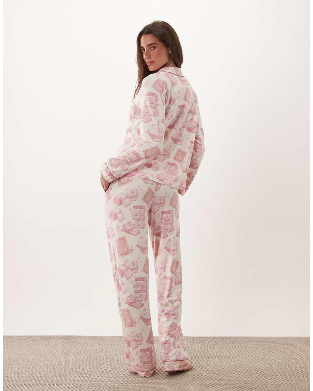 Chelsea Peers Pink Super Soft Button-up Pyjama Set